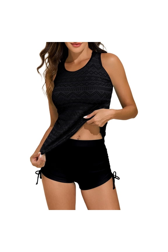 3 Piece Tankinis Swimsuits for Women, Tummy Control Swim Bathing Suits