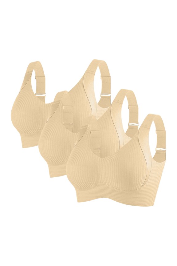 3PC Wireless Bras with Support and Lift Wirefree Bras Lift Sagging Breasts Bralette Push Up Seamless Sleep Bra