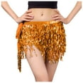 thumbnail image 1 of Wdgfv 4-Layer Sequin Fringe Skirt - Sparkly Tassel Belly Dance Scarf - Glitter Rave Skirt for Women Girls, 1 of 3