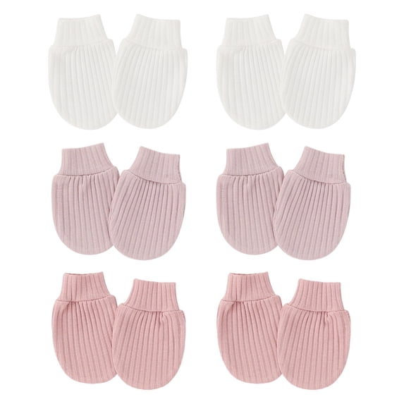 Wdgfv 6 Pairs Baby Mittens No Scratch, Gloves 0-6M