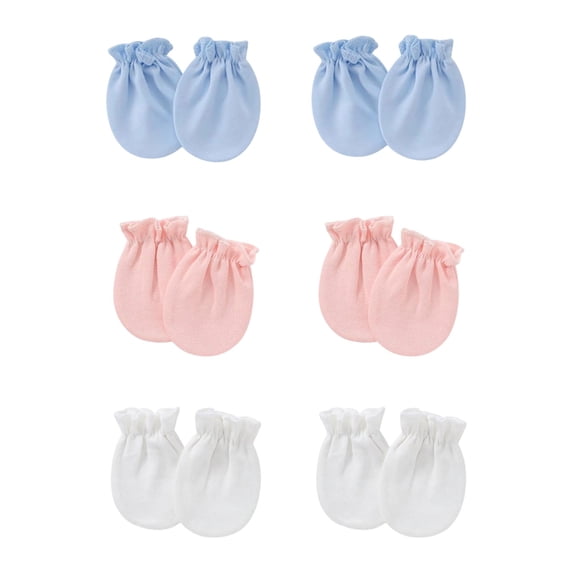 Wdgfv 6 Pairs Baby Mittens No Scratch, Gloves 0-6M