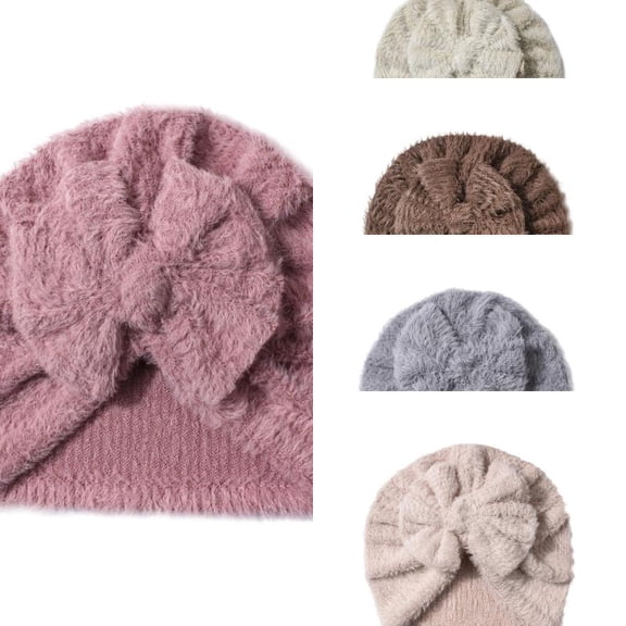 Wdgfv Babies Headband Hat Infant Girls Winter Flower Warm Cap Cold Weather Warm Cap For To Toddlers Comfort And Cute 0-24 Months