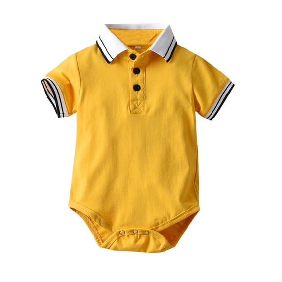 Wdgfv Baby Boys Girls Polo Bodysuit Cotton Short Sleeve Romper Jumpsuit 12-18 Months