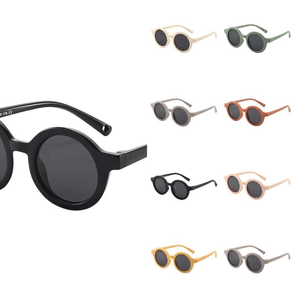 Wdgfv Baby Foldable Sunglasses Round Polarized Sunglasses with Adjustable Flexible Frame for Toddler & One Size