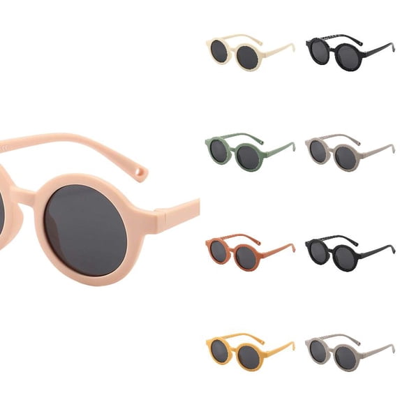 Wdgfv Baby Foldable Sunglasses Round Polarized Sunglasses with Adjustable Flexible Frame for Toddler & One Size