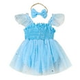 thumbnail image 1 of Wdgfv Baby Girl Clothes Tulle Romper Ruffe Sleeveless Bodysuit Baby Girl Outfits Girl Dress Blue 0-3 Months, 1 of 9