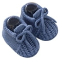 thumbnail image 1 of Wdgfv Baby Girls First Walking Shoes Soft Sole Knit Booties With Bow Toddler Winter Indoor Outdoor 0-12 Months Dark Blue 6-9 Months, 1 of 3