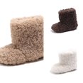thumbnail image 1 of Wdgfv Baby Girls Winter Boots Lined Booties With Ankle Warm Shoes For Toddler Non Soft Sole 4.5-5 Years, 1 of 6