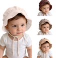 thumbnail image 1 of Wdgfv Baby Hat Brimmed Sun Bonnet Muslin Double Gauze Toddler Sun Hat Boys Girls Beanie 6 Months-2 Years, 1 of 5