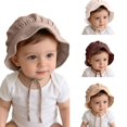 thumbnail image 1 of Wdgfv Baby Hat Brimmed Sun Bonnet Muslin Double Gauze Toddler Sun Hat Boys Girls Beanie 6 Months-2 Years, 1 of 4
