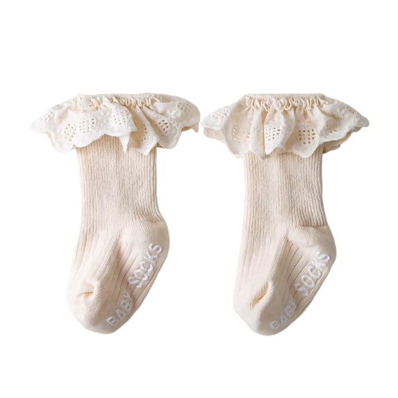 Wdgfv Baby Knee High Socks with Ruffles Toddler Long Socks Stockings | Soft Cotton Seamless Stockings