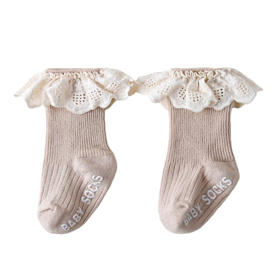 Wdgfv Baby Knee High Socks with Ruffles Toddler Long Socks Stockings | Soft Cotton Seamless Stockings