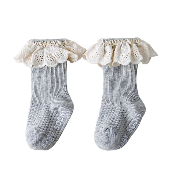Wdgfv Baby Knee High Socks with Ruffles Toddler Long Socks Stockings | Soft Cotton Seamless Stockings