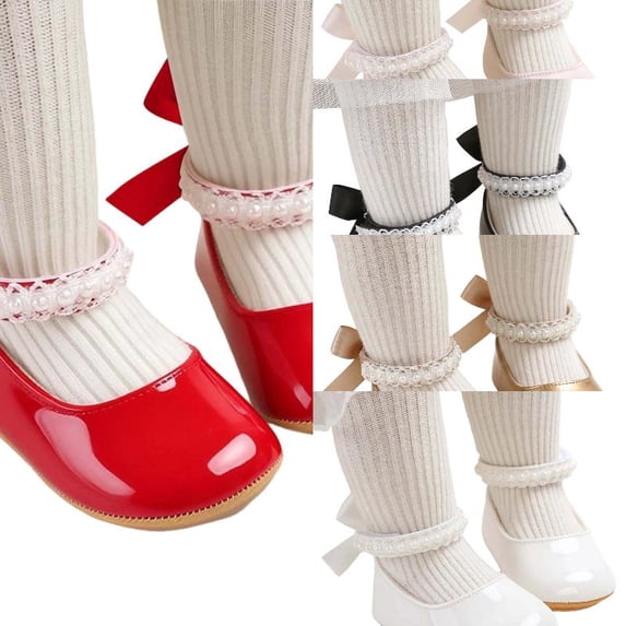 Wdgfv Baby Shoes Mary Jane Flats Non Slip Soft Sole Infant Toddler Sneakers First Walkers Party Christmas Dress Shoes 12-18 Months
