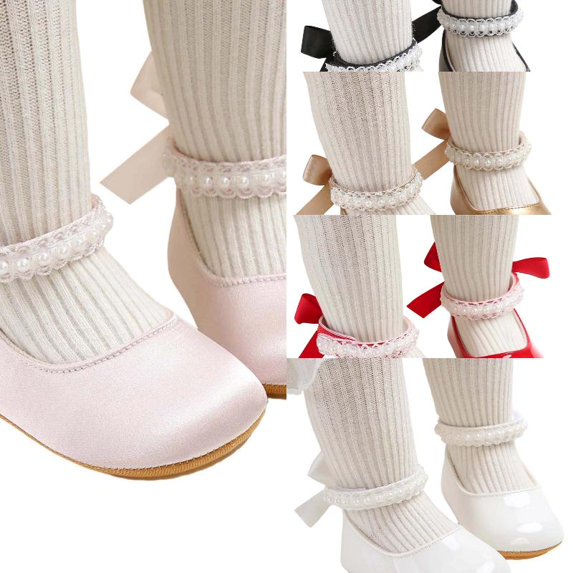 Wdgfv Baby Shoes Mary Jane Flats Non Slip Soft Sole Infant Toddler Sneakers First Walkers Party Christmas Dress Shoes 6-12 Months