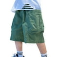 thumbnail image 1 of Wdgfv Boys Summer Cargo Shorts with Side Pockets Lightweight Athletic Drawstring Waist Casual Outdoor Play Shorts for Youth Green 5-6 Years, 1 of 9