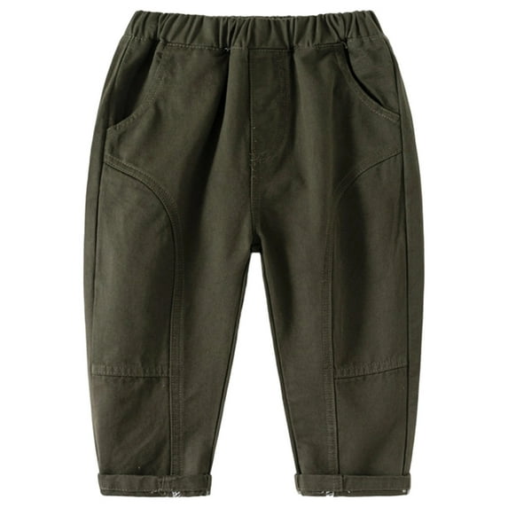 Wdgfv Boy's Fit Slim Jeans Pants Boys Casual Pants Soft Breathable Fabric Comfortable Everyday Wear Long Trousers For Kids Age 1-10 Pure Color Children Bottoms Easy Outfits Army Green 5-