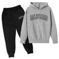 thumbnail image 1 of Wdgfv Boys' Active Tracksuit Set 2 Piece Los Angeles Athletic Letter Printed Hoodie Sweatshirt and Jogger Sweatpants Outfits, 1 of 2