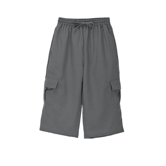 Wdgfv Boys Bootcut Jeans Boys Cargo Pants Summer Stretch Waist Streetwear Casual 7 Division Work Pants with Drawstring and Pockets for Active Kids Grey 3-4 Years
