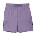 thumbnail image 1 of Wdgfv Boys Bootcut Jeans Boys Cargo Shorts Summer Casual Stretch Waist Drawstring Pocket Streetwear Kids 5 Division Labor Pants for Outdoor Sports Light Purple 11-12 Years, 1 of 6