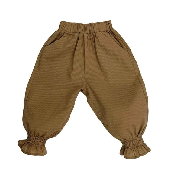 Wdgfv Boys Casual Trousers for Toddlers and Kids Solid Color Everyday Play Pants with Comfortable Elastic Waistband for All Seasons Holiday Outfits Khaki 3-4 Years