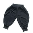 thumbnail image 1 of Wdgfv Boys Girls Casual Elastic Waist Trousers Solid Play Pants for Everyday Wear Comfortable Stretch Holiday Outfits Black 5-6 Years, 1 of 5