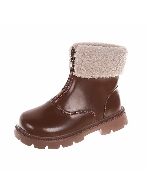 Boys Girls Comfort Chelsea Ankle Boots Little Kids/Big Kids Combat Ankle Booties Zip Up Hiking Shoes 10.5-11 Years