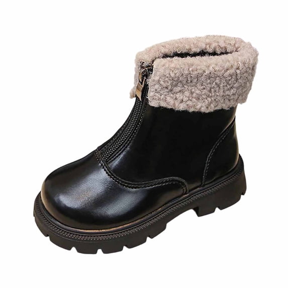 Wdgfv Boys Girls Comfort Chelsea Ankle Boots Little Kids/Big Kids Combat Ankle Booties Zip Up Hiking Shoes 9-9.5 Years