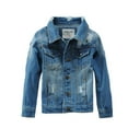 thumbnail image 1 of Wdgfv Boys Girls Denim Jacket Casual Autumn Toddler Kids Outerwear Coat Comfortable Stylish Jacket for Children Blue 10-11 Years, 1 of 8