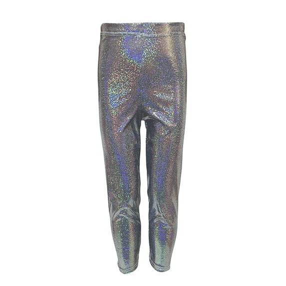 Wdgfv Boys Girls Metallic Shiny Pants Training Party Dance Sequin Leggings Stretch Slim Fit Mystique Leggings Black 8-9 Years