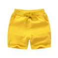 thumbnail image 1 of Wdgfv Boys Girls Summer Casual Solid Shorts Holiday Beach Sport Pants Comfortable Playwear Active Shorts Yellow 7-8 Years, 1 of 3