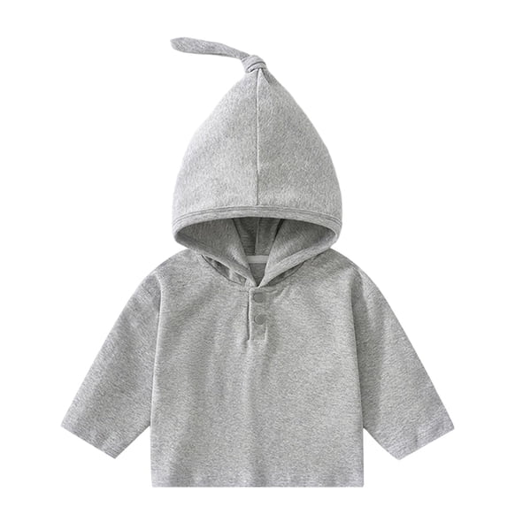 Wdgfv Boys Hooded Sweatshirt Soft Pullover Top Toddler Casual Outfit Comfortable Kids Clothing for Autumn Spring Seasons Light Gray 1-2 Years