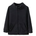 thumbnail image 1 of Wdgfv Boys Jacket with Hood and Pockets Warm Winter Outerwear for Kids Cozy Soft Daily Wear School Casual Outings Black 12-13 Years, 1 of 3