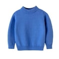 thumbnail image 1 of Wdgfv Boys Knit Sweater Mid Neck Soft Warm Pullover Top Casual Comfortable Winter Fall Everyday Wear For Kids Blue 6-7 Years, 1 of 3