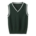 thumbnail image 1 of Wdgfv Boys Knit Sweater Vest Lightweight Cardigan For Outdoor Activities And Casual Wear Autumn Winter Layering Piece Green 4-5 Years, 1 of 4