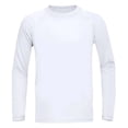 thumbnail image 1 of Wdgfv Boys Long Sleeve Performance Athletic Shirt For Youth Sports Training Gym Workouts Stretchy Comfortable Fabric Active Top White 6-7 Years, 1 of 4