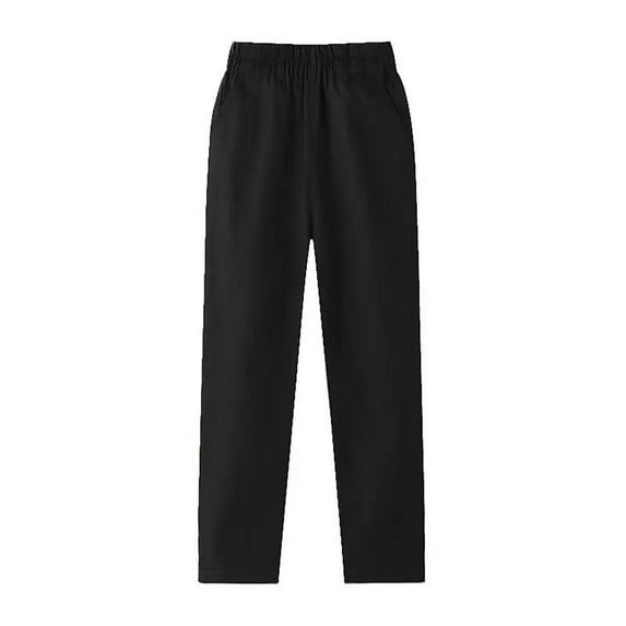 Wdgfv Boys Regular Straight-Fit Jeans Boys Elastic Waistband Jogger Shorts Summer Casual School Pants with Pocket Comfortable Pull On Design Lightweight Breathable Black 9-10 Years
