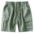 thumbnail image 1 of Wdgfv Boys Regular Straight-Fit Jeans Boys Summer Casual Shorts Comfortable Breathable Elastic Waist Athletic Playwear Toddler Kids Pocket Shorts for 1-10 Years Green 4-5 Years, 1 of 3