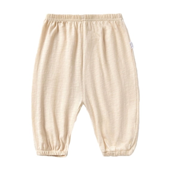 Wdgfv Boys Regular Straight-Fit Jeans Boys Toddler Pants Summer Loose Trousers Solid Color Fashion Comfortable Breathable Soft Lightweight Casual Outfit Beige 2-3 Years
