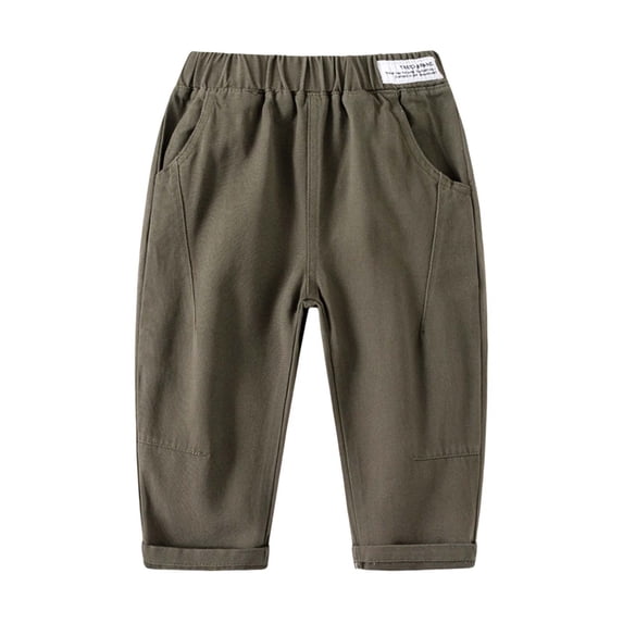 Wdgfv Boys Fit Performance Jeans Boys Pants Casual Comfortable Kids Trousers For Toddler Boys Girls 1-8 Years Old Outdoor School Playground Yoga Sports Summer Winter Wear Green 3-4 Years