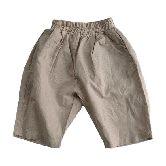 Wdgfv Boys' Skinny Jeans Boys Casual Summer Pants Toddler Kids Comfortable Holiday Shorts Elastic Waist Lightweight Breathable Playwear White 5-6 Years