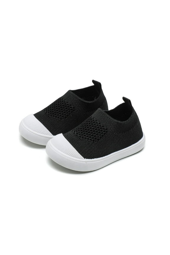 Boys Soccer Cleats Breathable Lightweight Boys Sneakers For Toddlers First Walking Shoes Non Casual Sports Outdoor Play Black 18-24 months