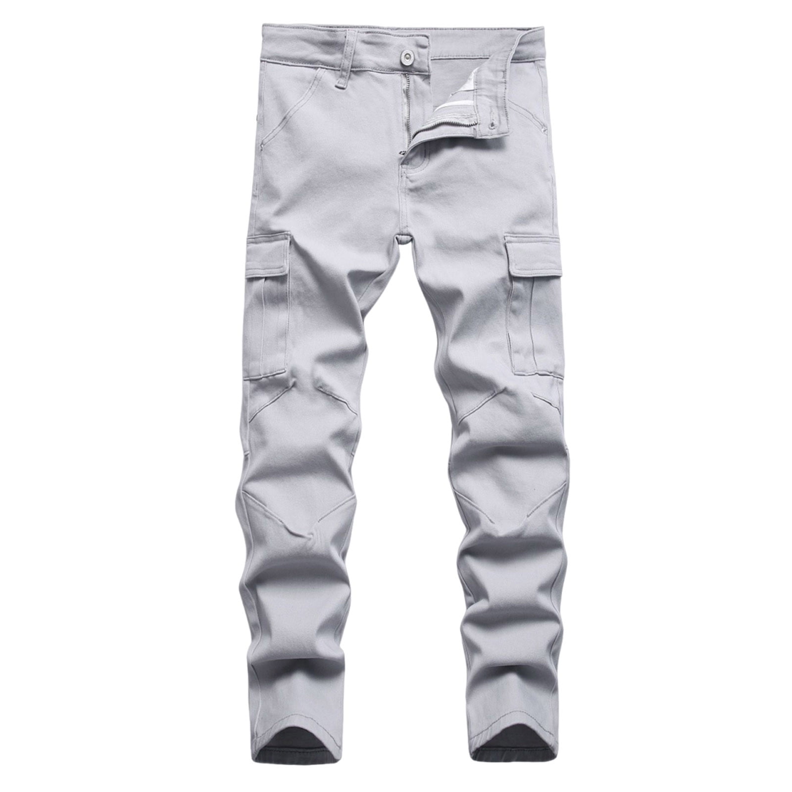 Wdgfv Boys Straight Leg Jeans Boys Pants Distressed Jeans Casual Long Trousers for Kids Comfortable Stretch Denim Ideal for Spring and Autumn Fashion Style Grey 8-10 Years