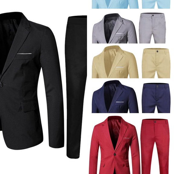 Wdgfv Boys Suits Classic Fit 2 Piece Wedding Guest Outfit Dress Clothes Suit Jacket Pants with Vest Tuxedo 6XL