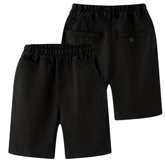 Wdgfv Boys Summer Lightweight Casual Khaki Dress Shorts For School Outdoor Play Comfortable Breathable Kids Pants Black 9-10 Years