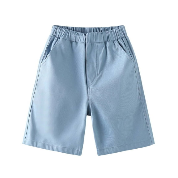 Wdgfv Boys Summer Shorts Comfortable Breathable Athletic Casual Wear Lightweight Elastic Waist Loose Fit Daily Play Blue 8-9 Years