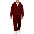 thumbnail image 1 of Wdgfv Boys Tracksuit - 2 Piece Athletic Performance Tricot Full Zip Track Jacket and Boys Joggers Activewear Set 13-14 Years, 1 of 6