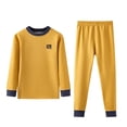 thumbnail image 1 of Wdgfv Boys Winter Outfits Long Sleeve Top and Pants Two Piece Clothing Set for Toddlers Yellow 3-4 Years, 1 of 8