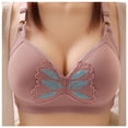 thumbnail image 1 of Wdgfv Bras for Older Women Charm Front Button Push Up Bras Supportive Lifting Bra Full Coverage Back Fat Wirefree Bras Pink 38, 1 of 5