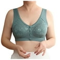 thumbnail image 1 of Wdgfv Bras for Older Women, Posy Bra - Comfortable Front Button Wireless Shaping, Front Button Bras Dark Green XXXL, 1 of 5